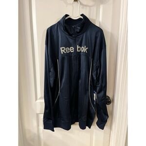 Reebok Mens Spell Out Lined 2 Piece Windbreaker Track Suit Blue 2XL NWT